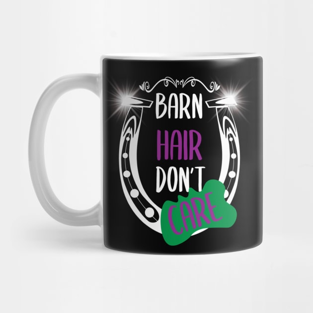 Barn Hair Don't Care Shirt Horse Shirt - Green & Purple by Awareness of Life
